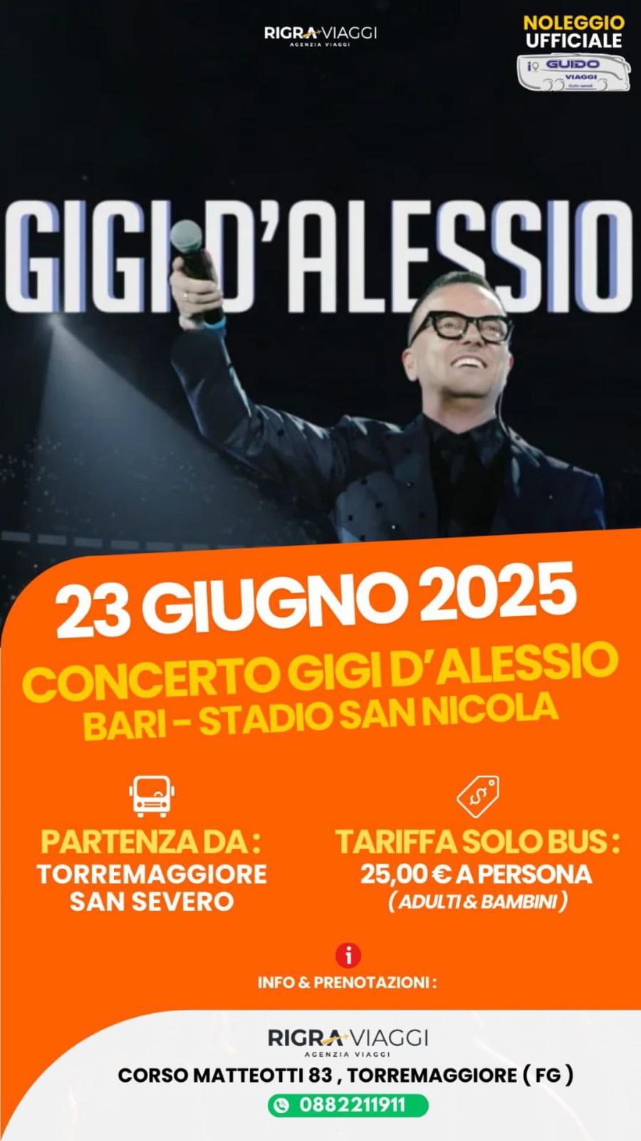 Concerto GIGI D`ALESSIO : BARI - STADIO SAN NICOLA